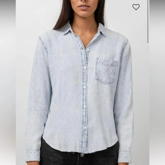 Rails Tops - Rails Ingrid Raw Hem Shirt Small